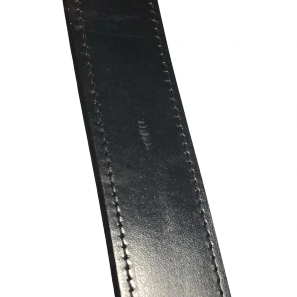 Marc Wolf Black Leather Plain Strap Men’s Belt Size‎ 36 Harness Buckle Snap